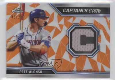 2021 Topps Chrome Captain's Cloth Relics Orange Refractor 3/25 Pete Alonso 0uh1