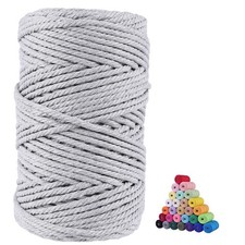 100 Natural Cotton Macrame Cord,5mm x110 Yards Macrame Cords Colored Cotton M...