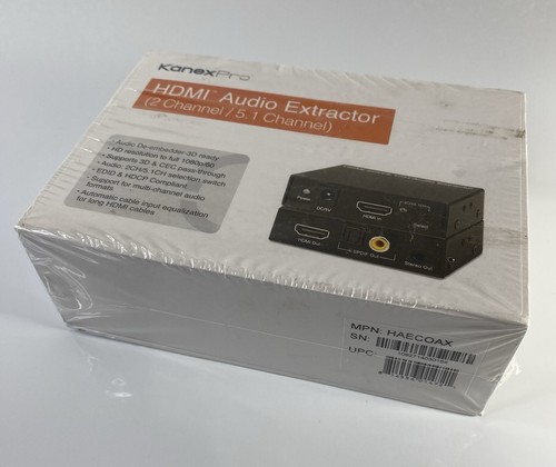 KanexPro HDMI Audio Extractor 2 Channel 5.1 Channel HAECOAX De-embedder 3D - Picture 4 of 4