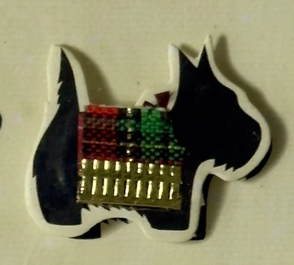 Рождественская открытка и конверт ручной работы с шотландским терьером собакой Скотти в клетку - Изображение 2 из 4