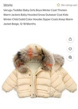 Verugu Toddler Baby Girls Boys Winter Coat Thicken Warm Jackets Baby Hooded Snow