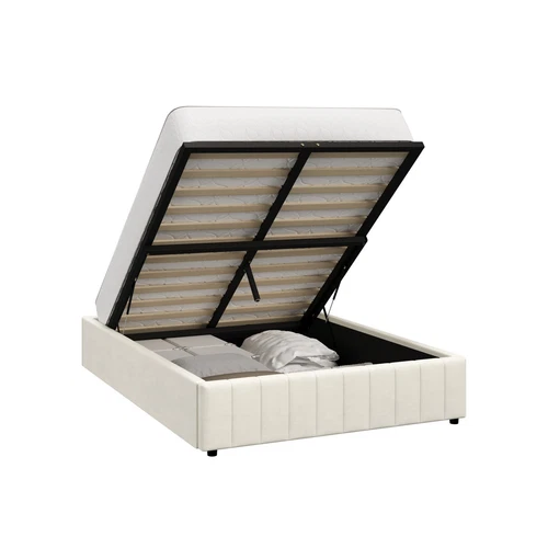 Oikiture Bed Frame Queen Double King Single Gas Lift Storage Base Velvet FURB - Picture 5 of 35