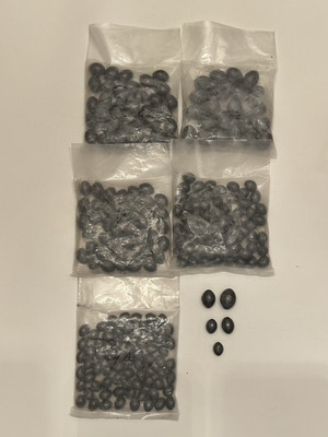 20 + Pounds Lead Egg Sinker Fishing Weight Lot - 3/4, 1 , 1-1/2, 2, 3 Oz. - NOS