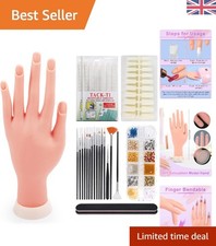 Best Silicone Nail Practice Hand Kit with 200 Tips - Adjustable Manicure Mode...