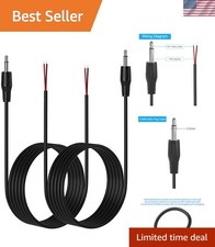 2-Pack 3FT Mono 3.5mm Male Plug to Bare Wire Connector - Reliable Audio Solution