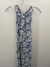 Pre-Owned Talbots Blue Size Medium Printed Shift Maxi Sleeveless Dress