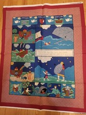 Noah Red Panel Fabric - children, quilting, nursery - 1 yd - SALE  5.00/yd