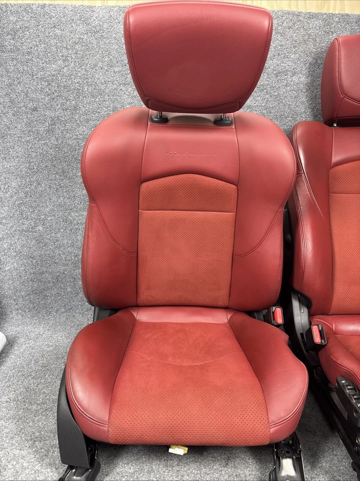 🔶11-15 Infiniti G37 Q60 IPL cupé asientos delanteros rojo OEM Foto 3 de 4