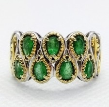 MICHAEL VALITUTTI Gems En Vogue Sterling Silver Natural Emerald Ring Size 7