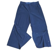 ATHLETA Gramercy Women's Wide Leg Button Track Travel Trouser Pants Black Sz 4