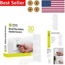 Flexible Child Safety Plug Covers for Outlets - Easy Install, 30 Count