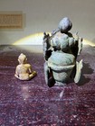 Two Antique/ Vtg. Chinese Export Bronze Buddha Sculptures — photo 3