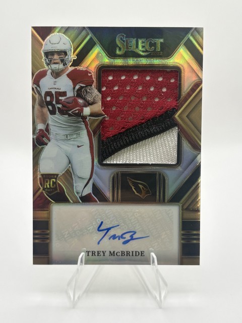 2022 Panini Select Jumbo Rookie Patch Auto Trey McBride Copper Prizm #/49