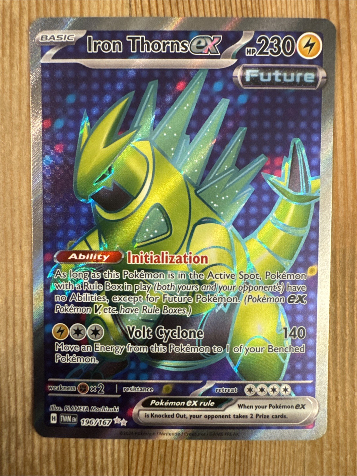 Iron Thorns ex 196/167 Sv06: Twilight Masquerade Holo Pokemon NM