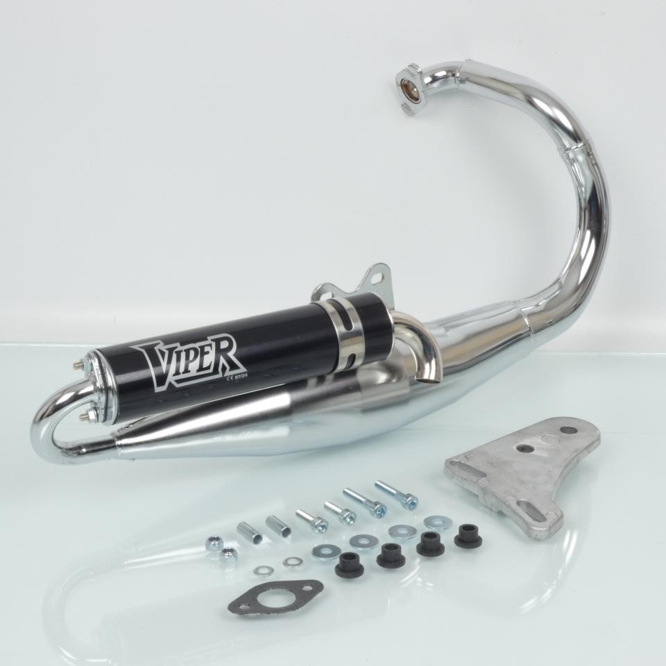 Pot d'échappement Viper haute finition chrome pour Peugeot Squab 50cc