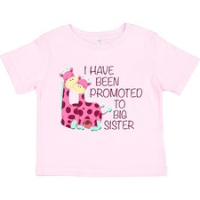 Inktastic I Have Been Promoted To Big Sister Pink Toddler T-Shirt Children Sis