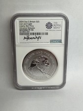 2024 £5 REVERSE PROOF LION & EAGLE LIBERTY BELL PRIVY NGC PF70 AR JENNINGS