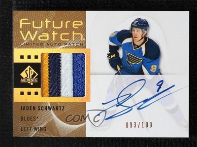 2012 SP Authentic Limited /100 Jaden Schwartz #232 RPA Rookie Patch Auto RC ld6