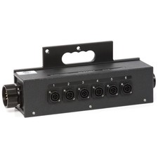 Indu-Electric DOG House Floor Box Distro, 20A 208V 19-pin w/ Pass Through to 6 