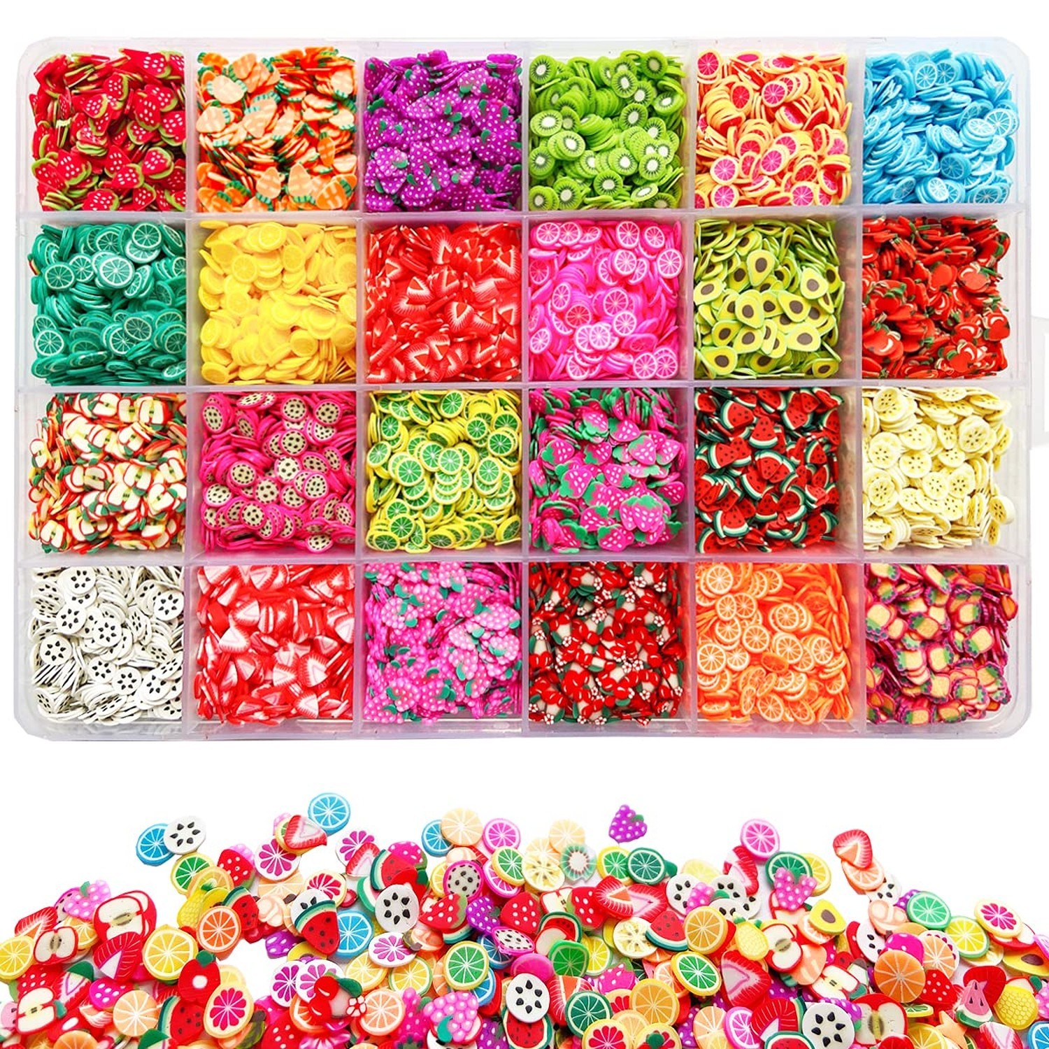 16800Pcs Fruit Slices Fruit Nail Art Slices Polymer Clay Slice Nail 3D Polyme...