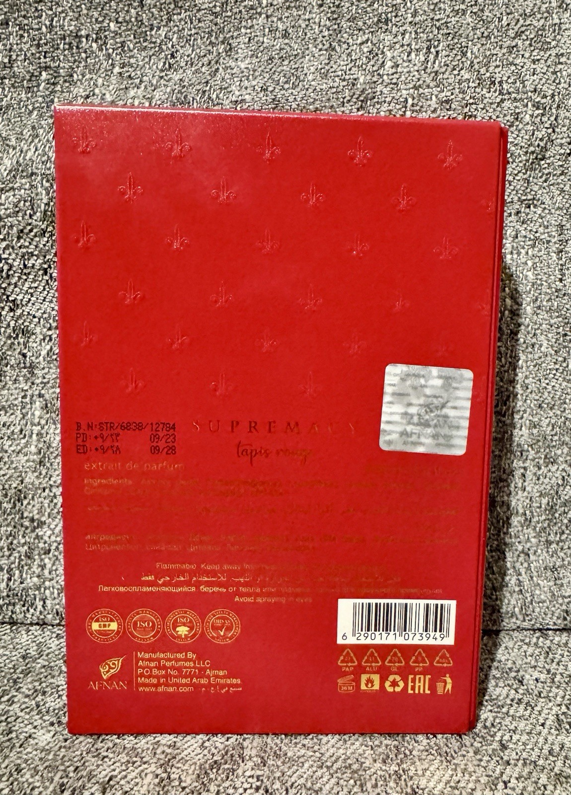 AFNAN SUPREMACY TAPIS ROUGE EXTRAIT DE PARFUM SPRAY FOR WOMEN 3.0 Oz / 90 ml NEW