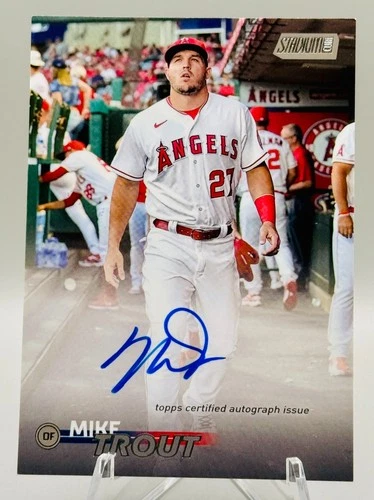 2023 Topps Stadium Club Mike Trout Auto SCBA-MTT Angels On Card