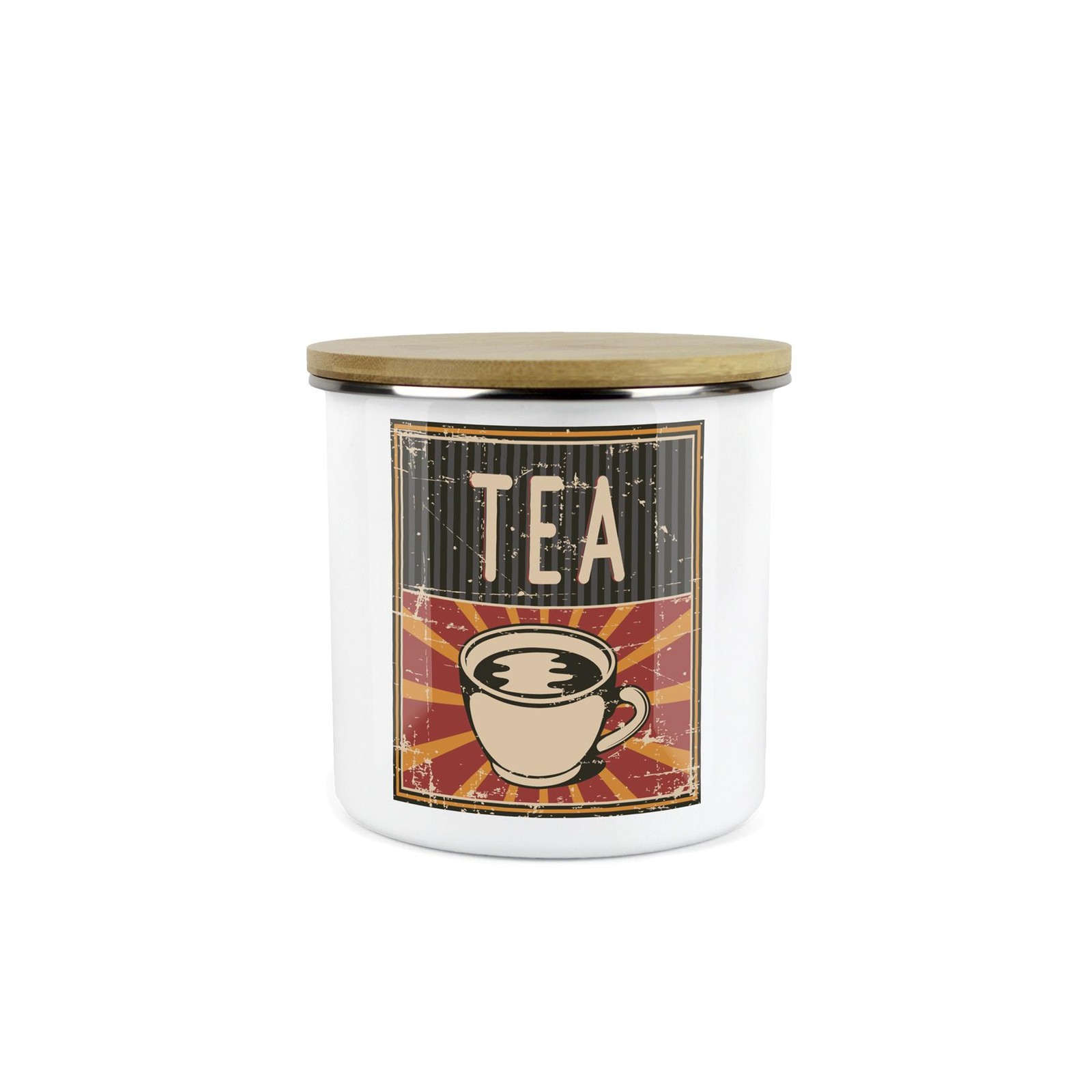 Retro 60s Diner Tea Canister - Medium Kitchen Storage Jar