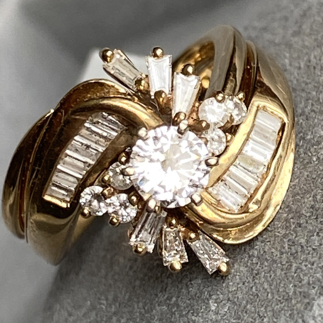 Vintage Diamond 2 Ring Set Size 6.75 Estate Fine Jewelry Pre-Owned 14K ...