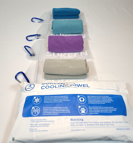 Sukeen 4 Pack Cooling Towel (40"X12"), Ice Towel, Soft Breathable Chilly Towel, - Picture 2 of 10