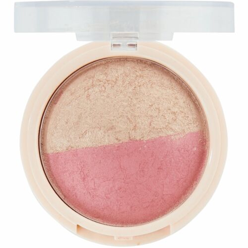 Sunkissed Baked Blusher & Highlighter Mineral Powder Pink Blush & Gold Shimmer - Picture 2 of 6