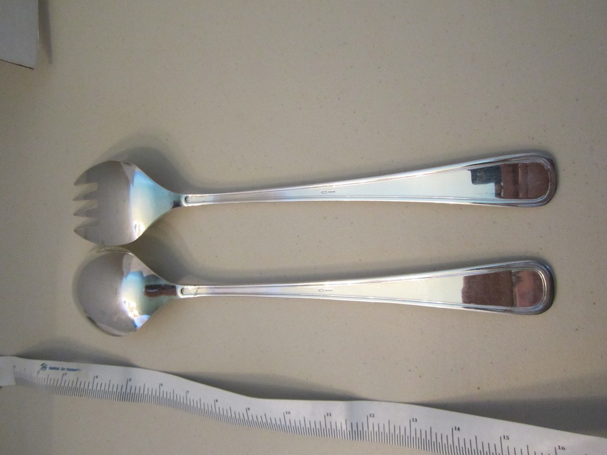 2 pc Large Serving Piece Silverplate Flatware DJ Japan Spoon