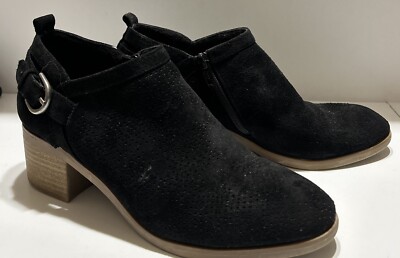 SONOMA + Vitalize Ortholite Amory Black Perfed Suede Textile Upper Booties 8.5 M