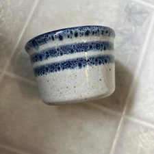 Primagera Blue White Stripe Stoneware Ramekin Bohemian Bowls Small Made Portugal