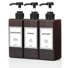 Shampoo and Conditioner Dispenser, Refillable Shampoo and Conditioner Bottles...