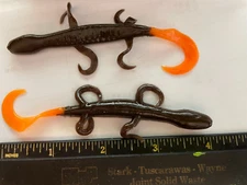 lot of 25 4 inch lizards in bass catching color brown orange