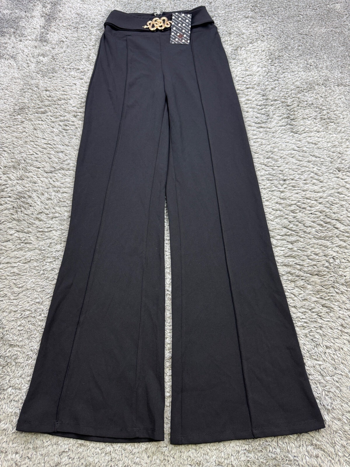 Valentine Ponte Flare Pants for Women Small Snake Medallion Palazzo Wide Leg NWT