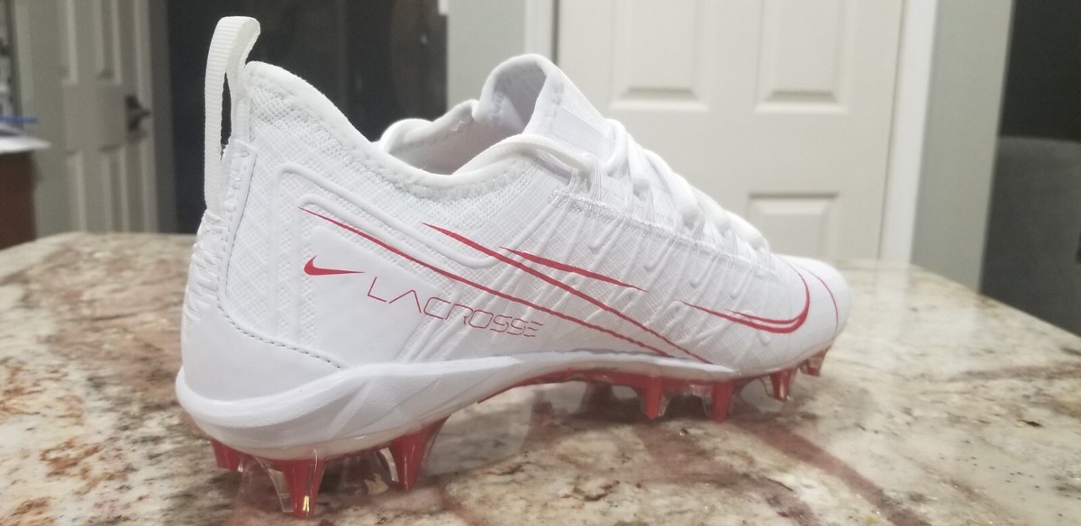 NIKE ALPHA HUARACHE 7 PRO LAX CLEATS WHITE/UNIVERSITY RED CJ0265