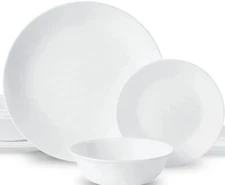 Corelle Winter Frost White 24-piece Coupe Dinnerware Set Service for 8 2day ship