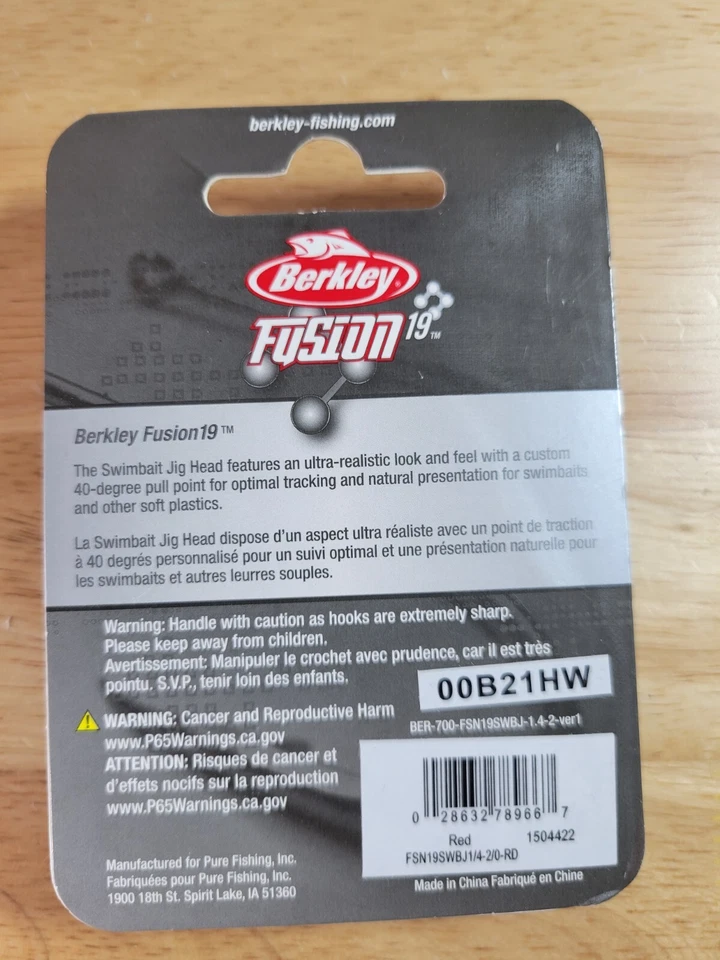 BERKLEY Fusion🔥 Jighead Swimbait Plantilla Gancho de Pesca 1/4 Gancho 2/0 CANTIDAD3🔥Gran Juego🔥 Foto 2 de 4