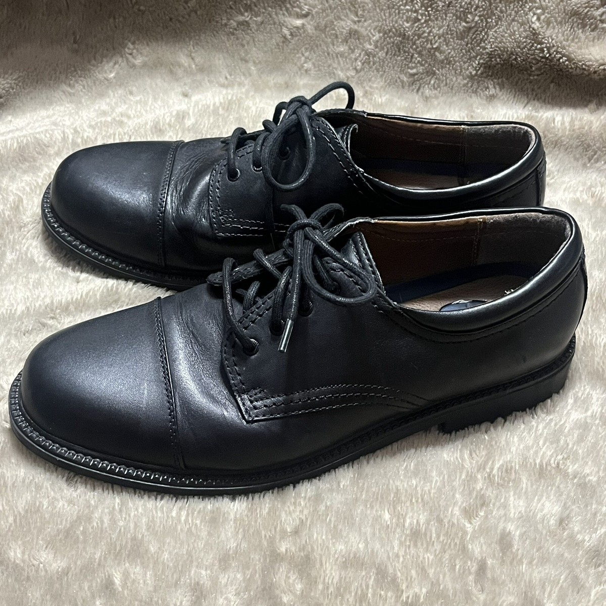 Dockers Gordon Dress Cap Toe Oxford Black Leather Shoes 90-2214 Mens Size  11M