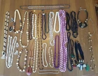 Vintage Estate Costume Jewelry Necklace Lot Boho Long Plastic Glass Beads