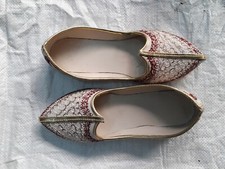 Indian Rajasthani Punjabi Ethnic Wedding Mens Jutti Mojari Shoes, Size 9 025