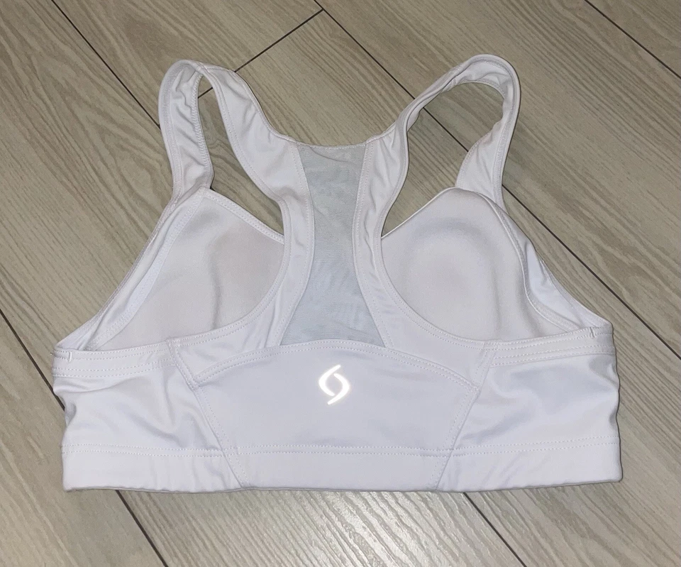 Sujetador deportivo Moving Comfort 350029 espalda deportiva sin forro sin cables para mujer 34A blanco Foto 4 de 4