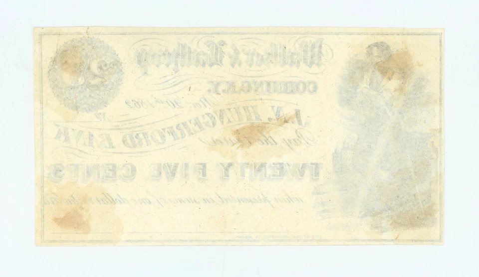 1862 25c Walker & Lathrop - Corning, NEW YORK Scrip at J.N. Hungerford Bank AU - Image 2 of 2