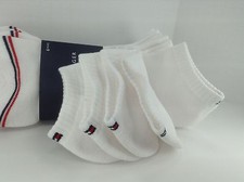 Men's TOMMY HILFIGER Brand White LOW CUT Socks - 6 Pack - 36 MSRP