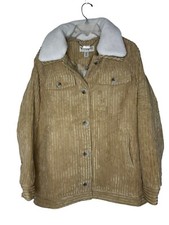 Koolaburra By Ugg Corduroy Shacket W/ Removable Fur Collar Tan Size Large New