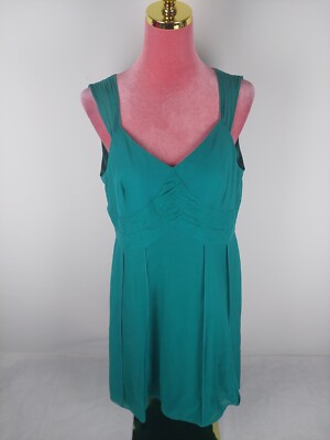 Kleid Apanage femme Vintage Gr. 44 (S/36/M/38/L/40) türkis Seide classic retro