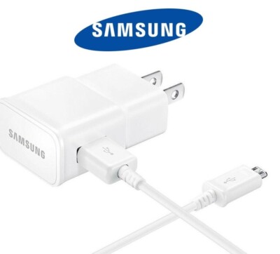 OEM Genuine Original Samsung 2A 5V Charger Adapter with 5ft Micro USB Cable