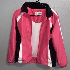 Wilson Windbreaker Womens Small Pink White Black Quality Jacket SEE GREAT 