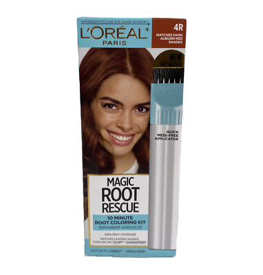 L'OREAL Magic Root Rescue 10 Minute Root Coloring Kit 4R Dark Auburn Red Shades